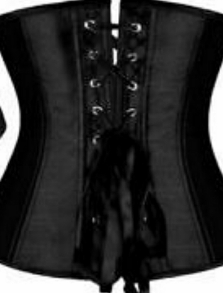 NIP REAL STEEL corset top red ribbon black sequin